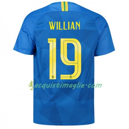 Divisa di Calcio Brasile Willian 19 Trasferta Mondiali 2018